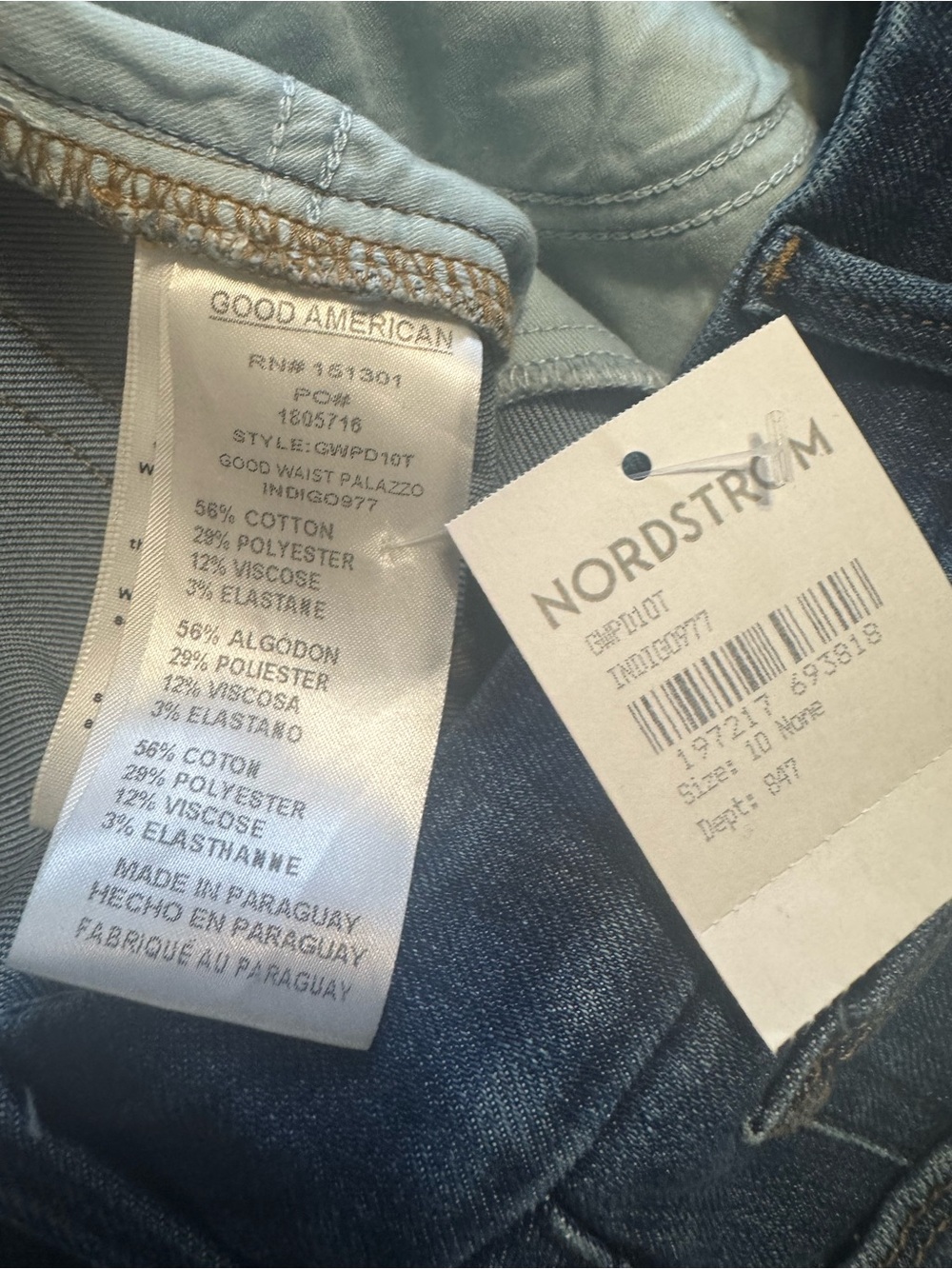 GOOD AMERICAN GOOD WAIST PALAZZO HIGH RISE WIDE LEG jeans New - Picture 13 of 16